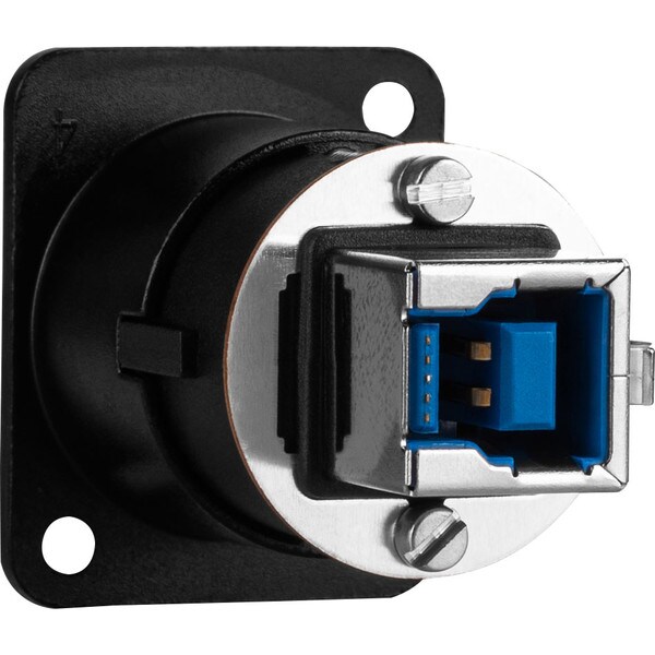 Main product image for Neutrik NAUSB3-B Feed-thru Reversible 3.0 USB A/B Adapter D Panel Mount Black092-276